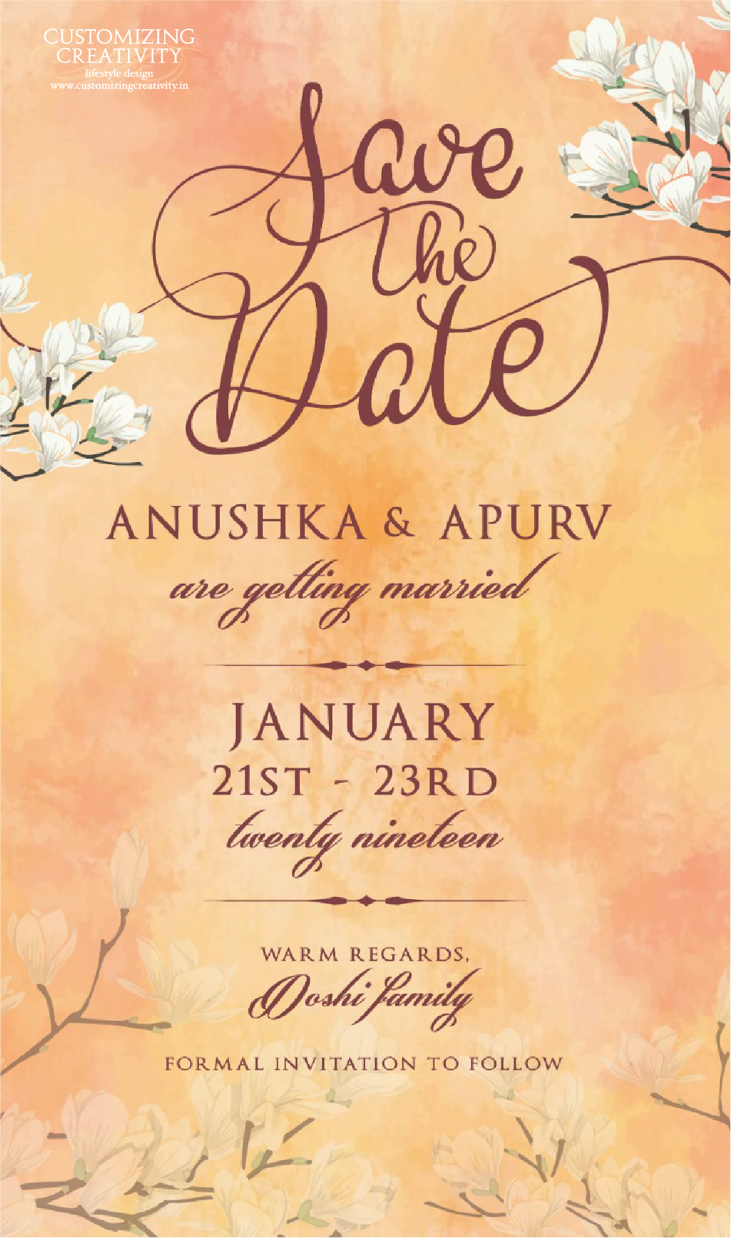 Save the date
wedding invite