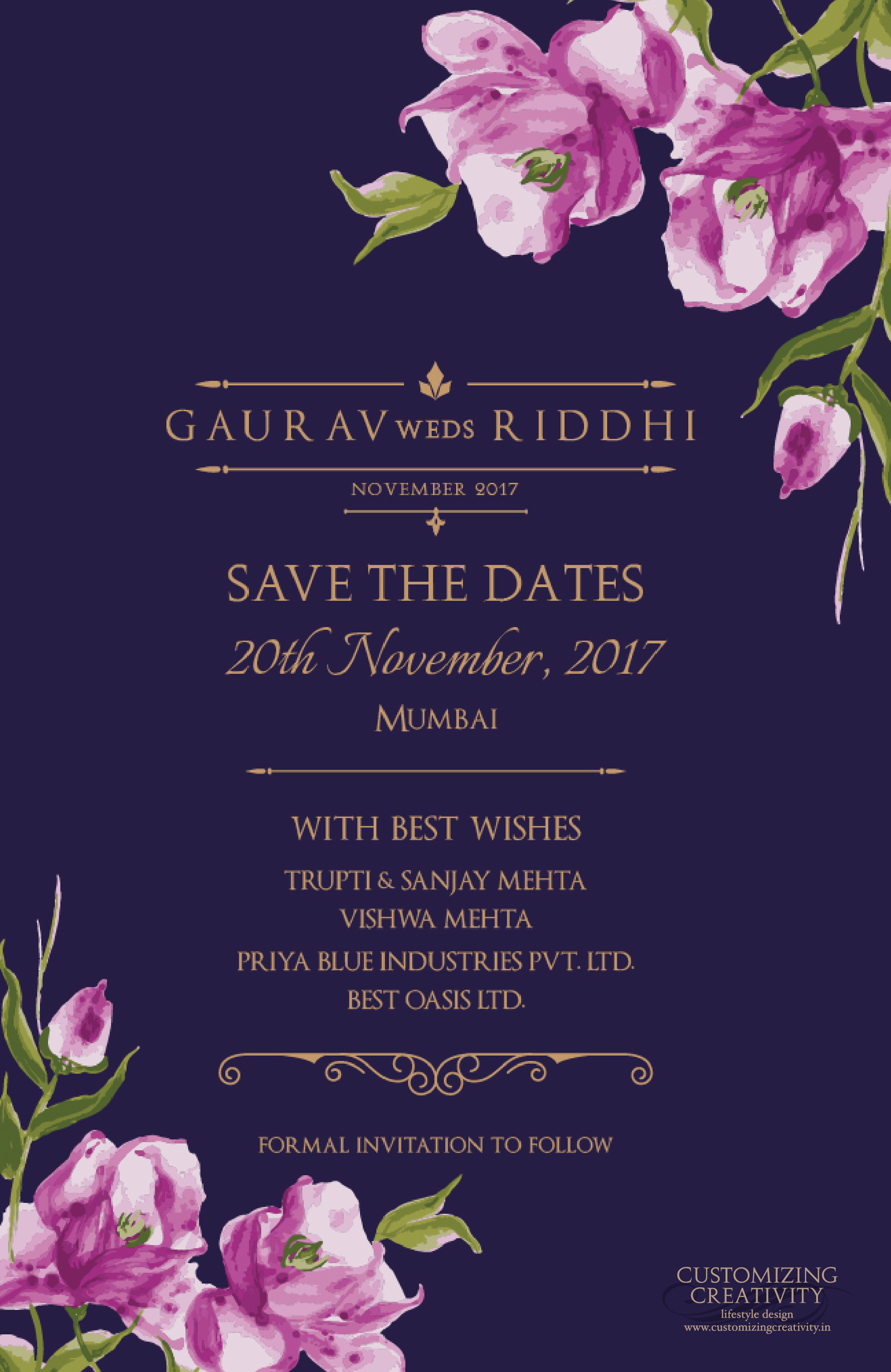 Save the date
wedding invite